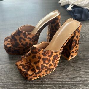 Leopard Print Platform Heels